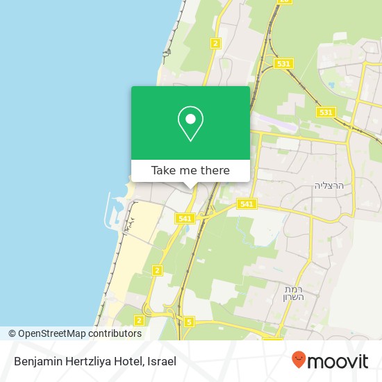 Карта Benjamin Hertzliya Hotel