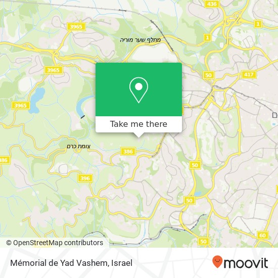 Mémorial de Yad Vashem map