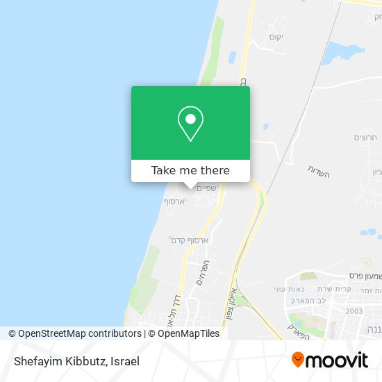 Карта Shefayim Kibbutz