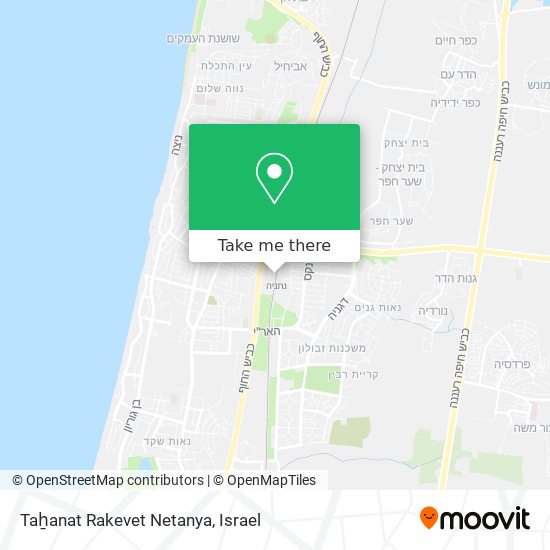 Карта Taẖanat Rakevet Netanya