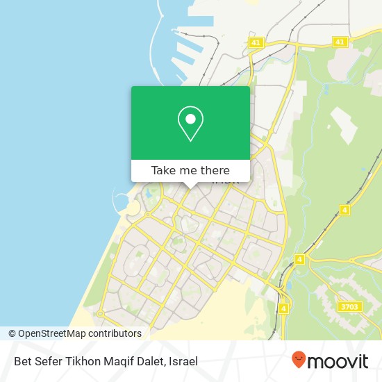 Карта Bet Sefer Tikhon Maqif Dalet
