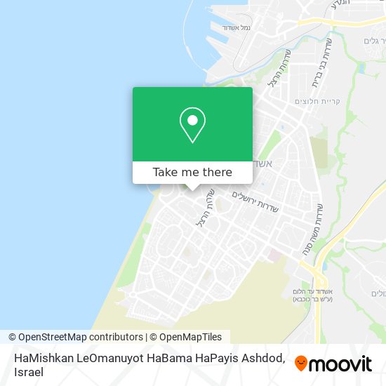 Карта HaMishkan LeOmanuyot HaBama HaPayis Ashdod
