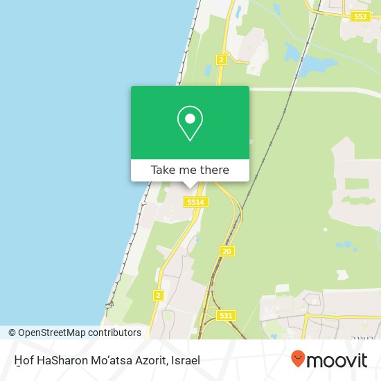 H̱of HaSharon Mo‘atsa Azorit map