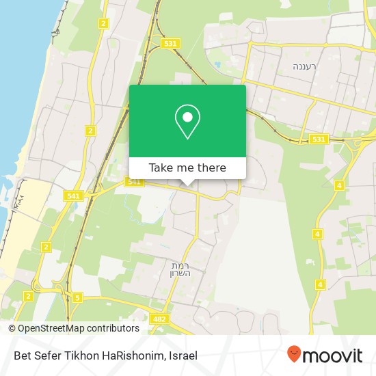 Карта Bet Sefer Tikhon HaRishonim
