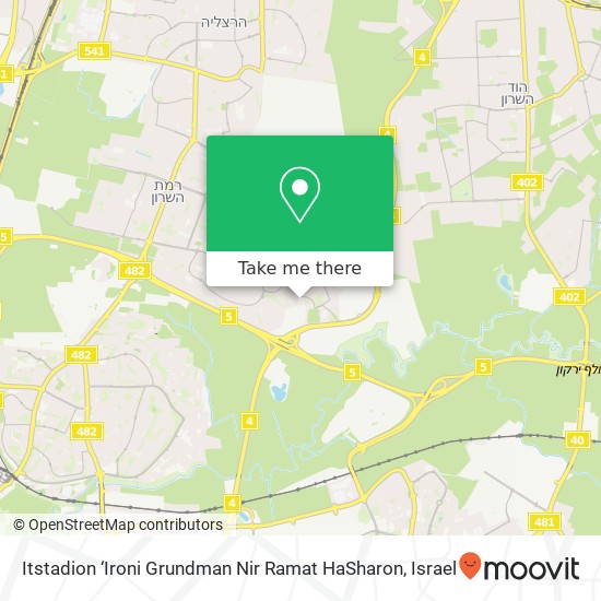 Itstadion ‘Ironi Grundman Nir Ramat HaSharon map