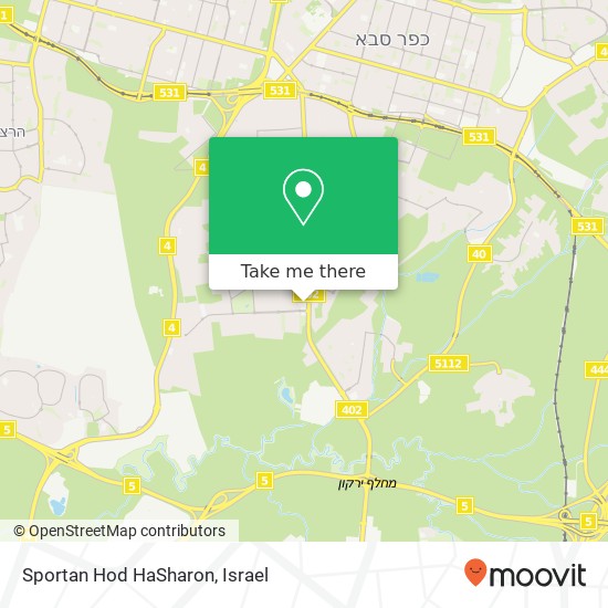 Sportan Hod HaSharon map
