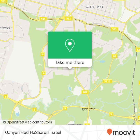 Qanyon Hod HaSharon map