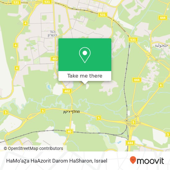 HaMo‘aẕa HaAzorit Darom HaSharon map
