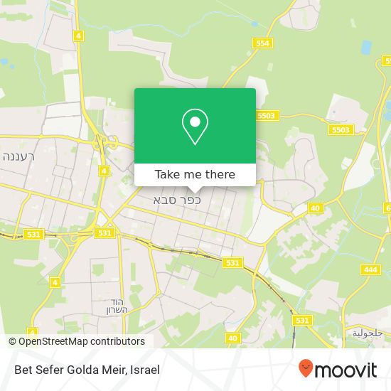 Bet Sefer Golda Meir map