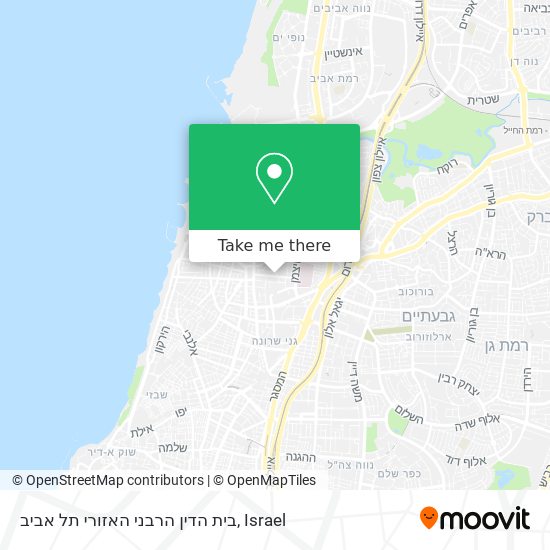 Карта בית הדין הרבני האזורי תל אביב