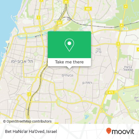 Bet HaNo‘ar Ha‘Oved map