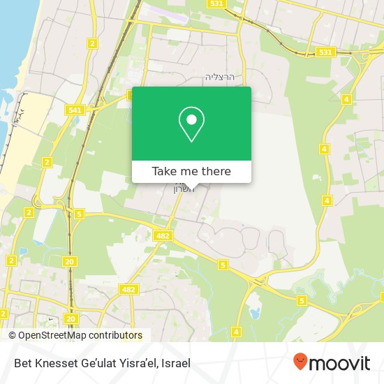 Bet Knesset Ge’ulat Yisra’el map