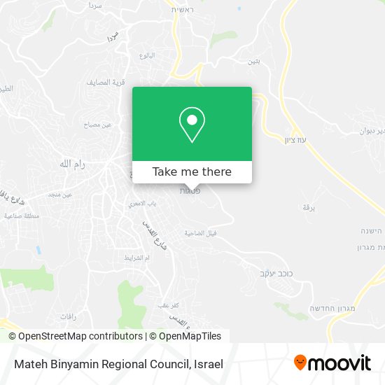 Карта Mateh Binyamin Regional Council