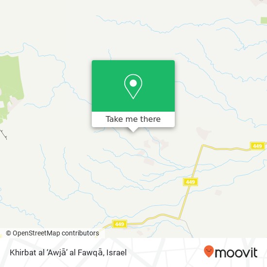 Карта Khirbat al ‘Awjā’ al Fawqā