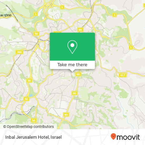 Карта Inbal Jerusalem Hotel