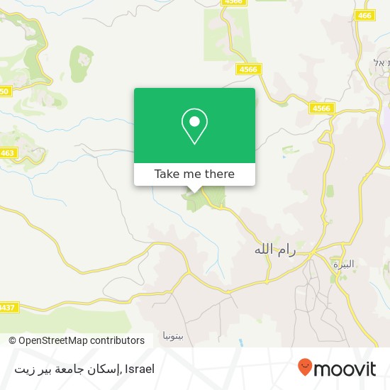 إسكان جامعة بير زيت map