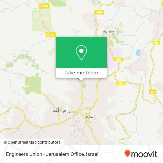 Engineers Union - Jerusalem Office map