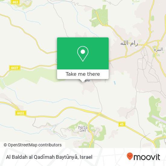 Карта Al Baldah al Qadīmah Baytūnyā