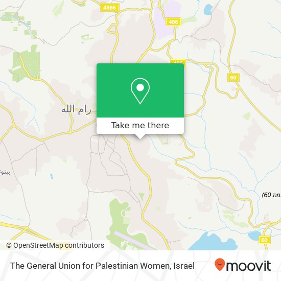 The General Union for Palestinian Women map