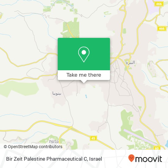 Bir Zeit Palestine Pharmaceutical C map