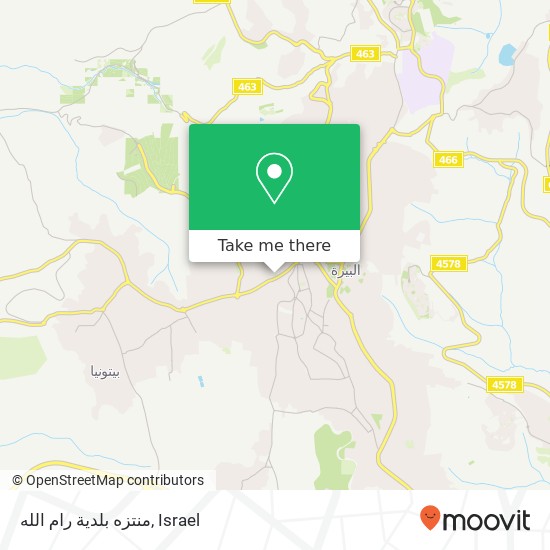 Карта منتزه بلدية رام الله