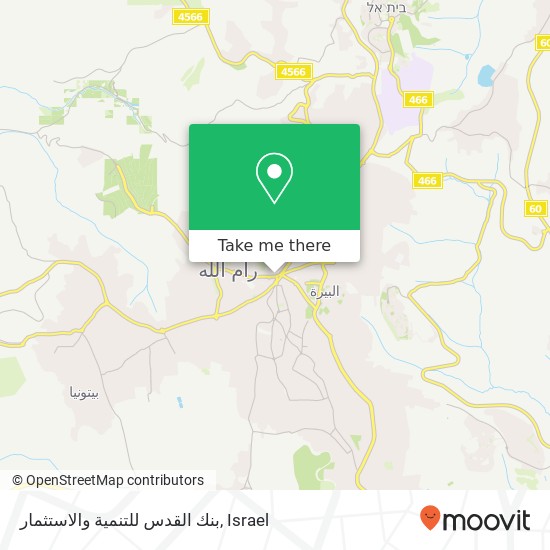 بنك القدس للتنمية والاستثمار map