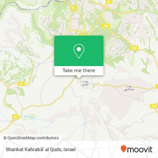 Карта Sharikat Kahrabā’ al Quds