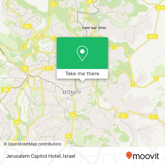 Jerusalem Capitol Hotel map