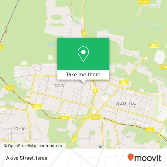 Карта Akiva Street