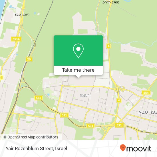 Карта Yair Rozenblum Street