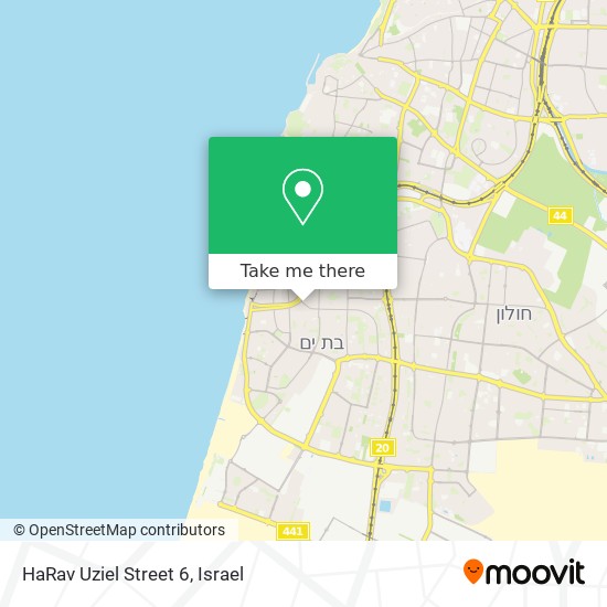 Карта HaRav Uziel Street 6