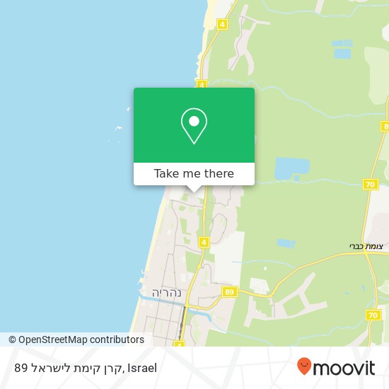 קרן קימת לישראל 89 map