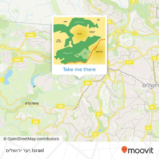 Карта יער ירושלים