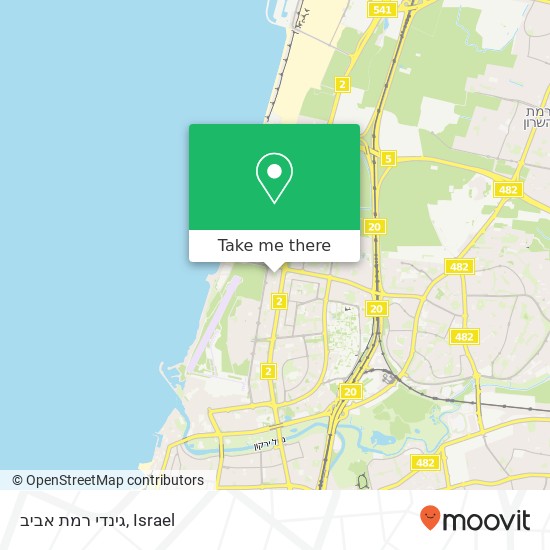 Карта גינדי רמת אביב