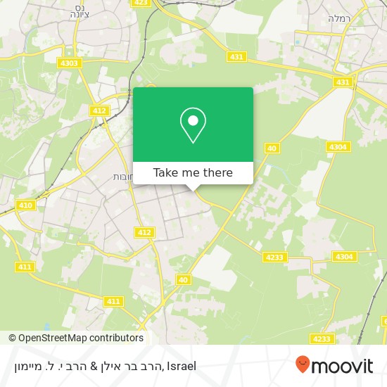 הרב בר אילן & הרב י. ל. מיימון map