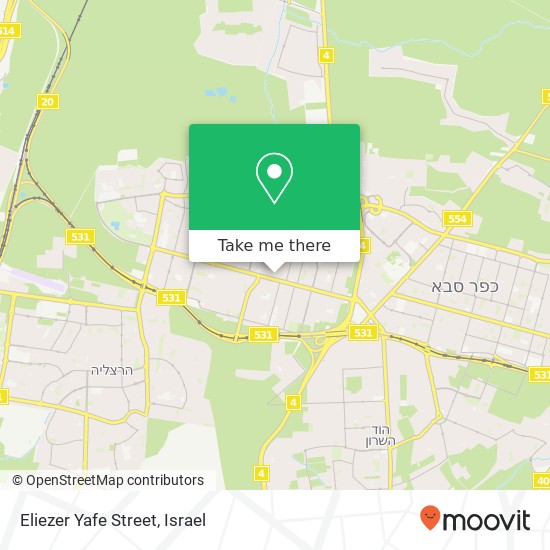 Eliezer Yafe Street map