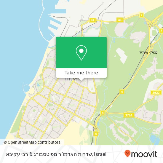 שדרות האדמו"ר מפיטסבורג & רבי עקיבא map