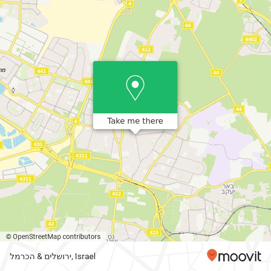 Карта ירושלים & הכרמל