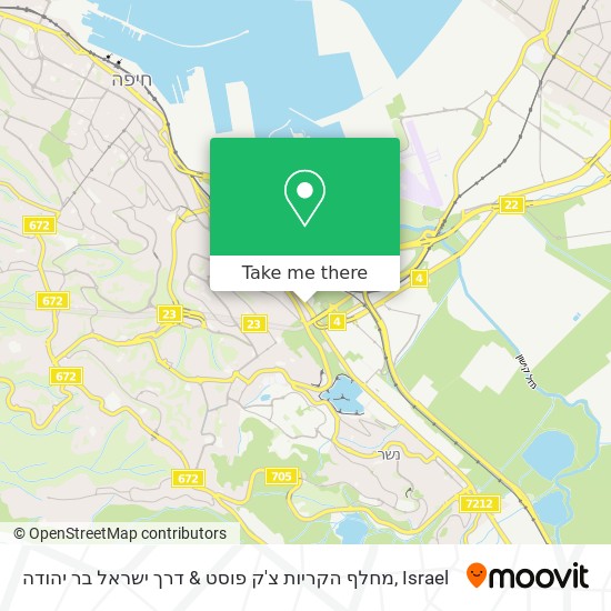 Карта מחלף הקריות צ'ק פוסט & דרך ישראל בר יהודה