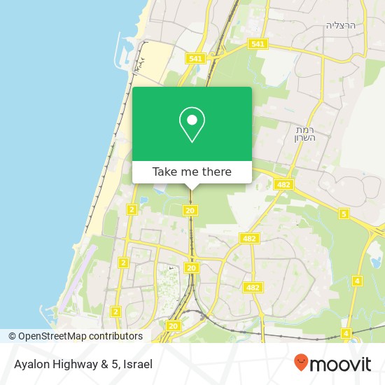 Ayalon Highway & 5 map