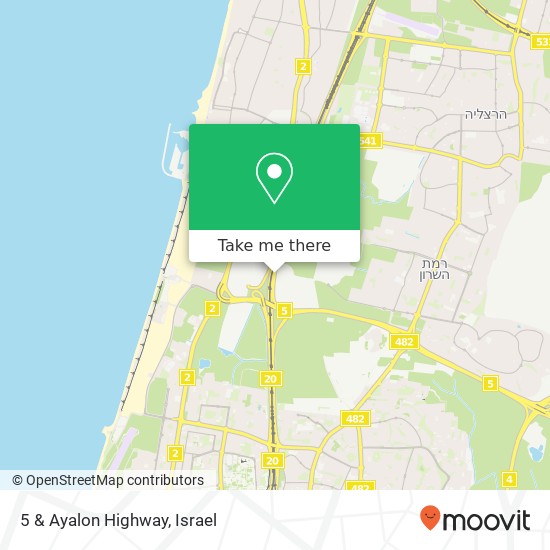 5 & Ayalon Highway map