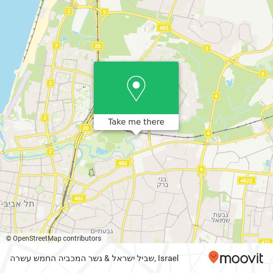 שביל ישראל & גשר המכביה החמש עשרה map