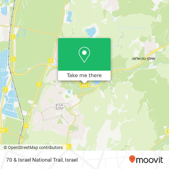 70 & Israel National Trail map
