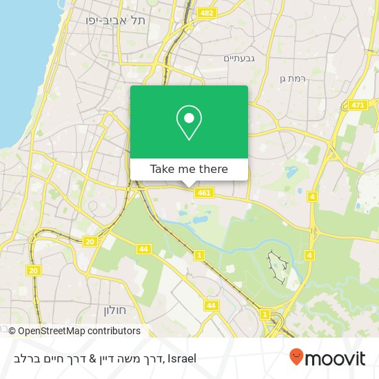 Карта דרך משה דיין & דרך חיים ברלב