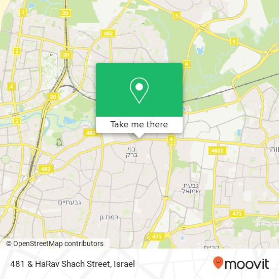 481 & HaRav Shach Street map