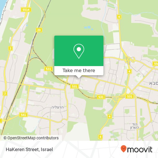 HaKeren Street map