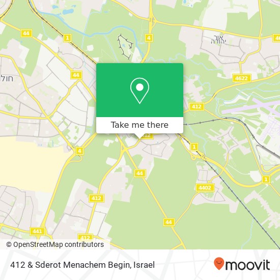 Карта 412 & Sderot Menachem Begin