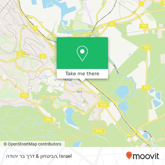 הביטחון & דרך בר יהודה map