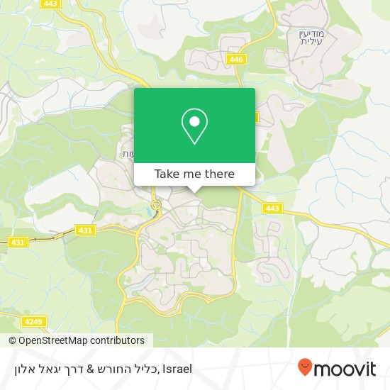 Карта כליל החורש & דרך יגאל אלון