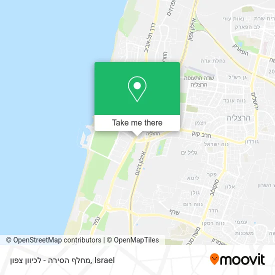 Карта מחלף הסירה - לכיוון צפון